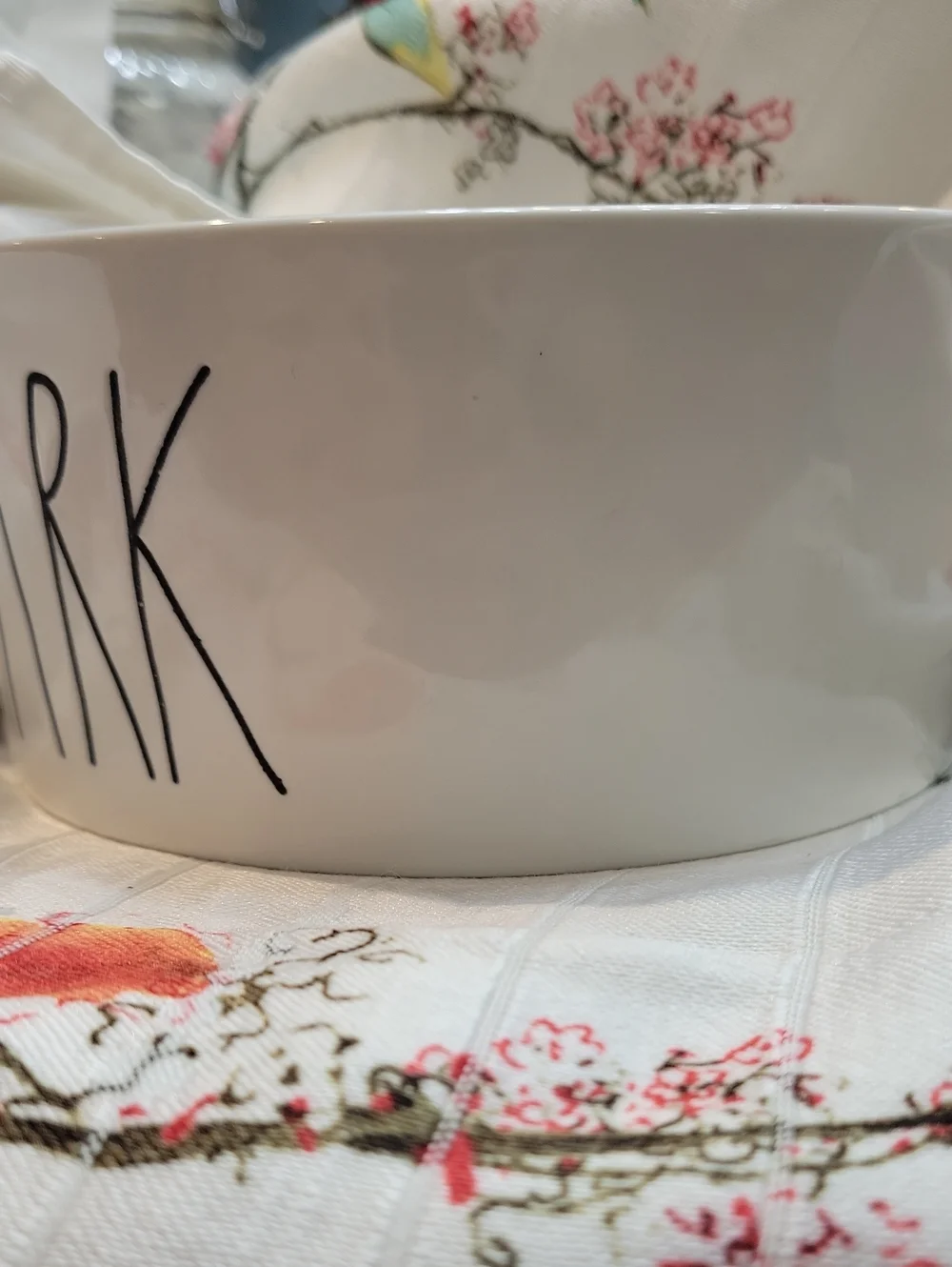 Rae Dunn White Bark Dog Bowl